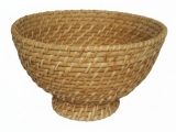 Artisanal Rattan Footed Bowl with Stackable Design - Eco-friendly Tableware
